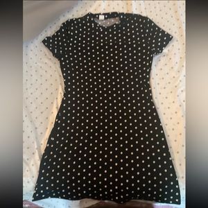 Black and white polkadot dress
